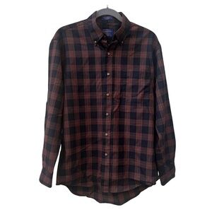 Sir Pendleton 100% Virgin Wool Long Sleeve Plaid Shirt, Medium